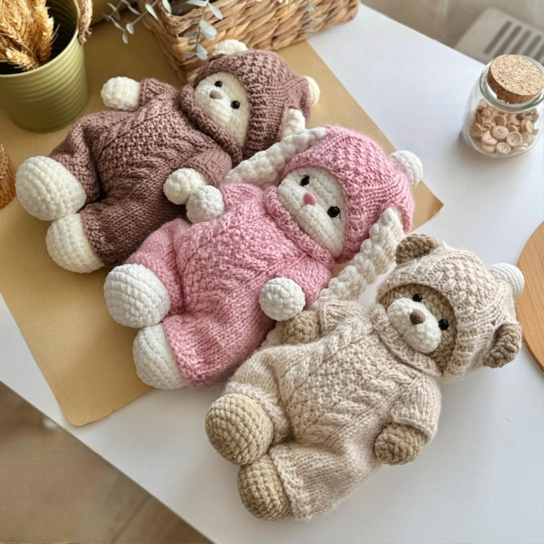2-in-1 Crochet Pattern: Bear “Topa” + Outfit