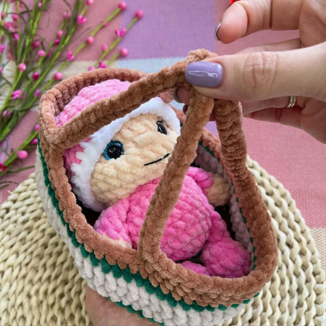 Baby Mila – Crochet Baby with Carry Basket