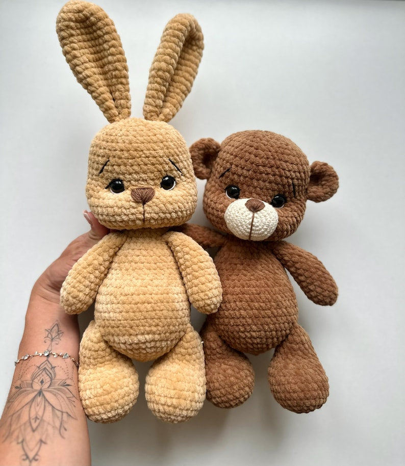 Kanin & Björn – 2-i-1 virkmönster