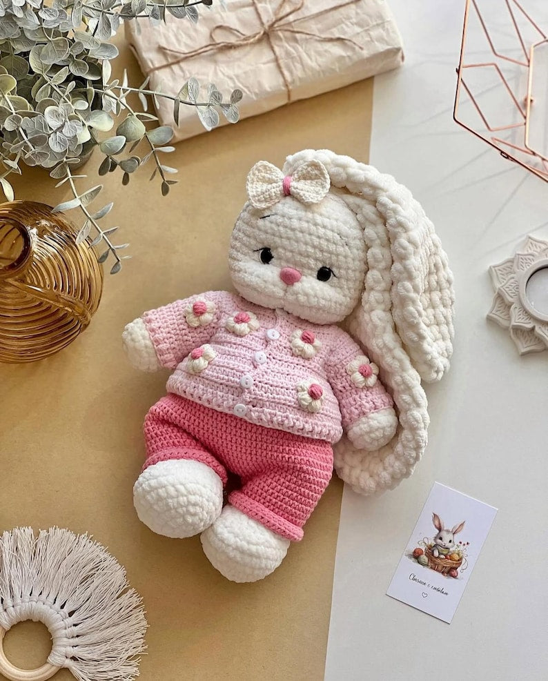 Bunny Lala – 2-in-1 Crochet Bundle with Outfit