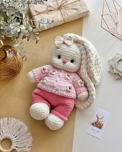 Bunny Lala – 2-in-1 Crochet Bundle with Outfit
