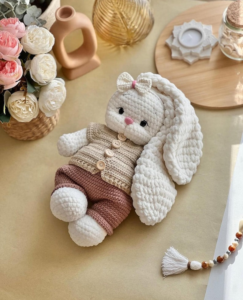 Bunny Lala – 2-in-1 Crochet Bundle with Outfit