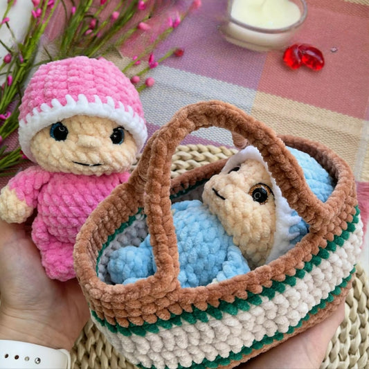 Baby Mila – Crochet Baby with Carry Basket