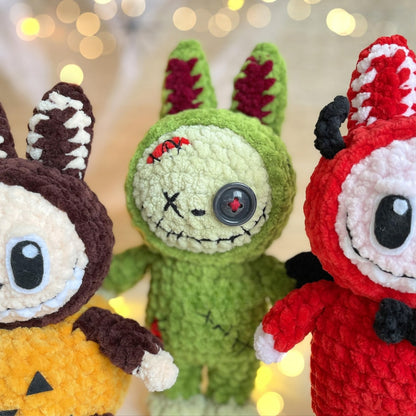 👾 Labubu – 5-in-1 Halloween Crochet Outfits 🎃👻