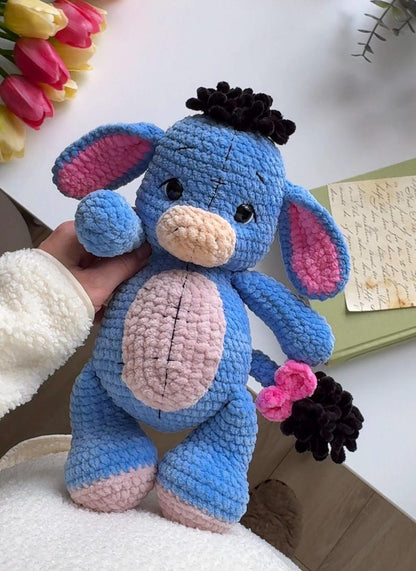 Ella – Adorable Plush Donkey with Patchwork Charm