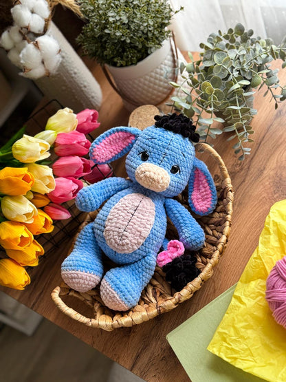 Ella – Adorable Plush Donkey with Patchwork Charm